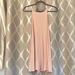 Pink striped / ribbed dress